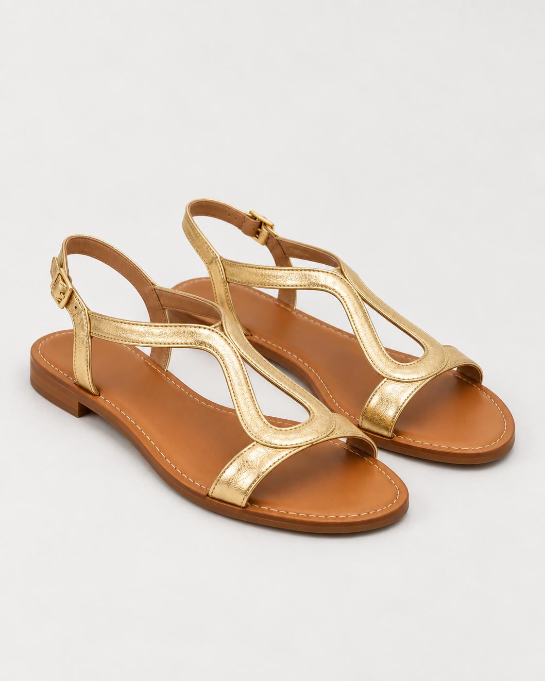 Sandalias planas metalizadas