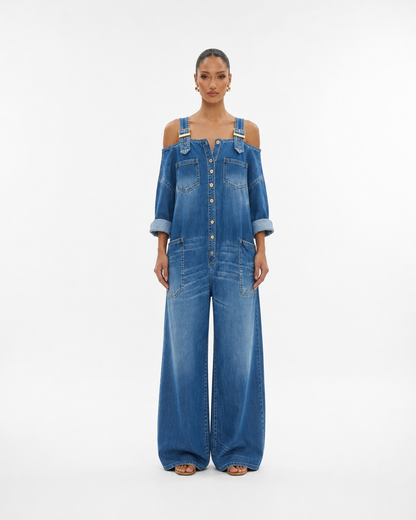 Mono vaquero fluido – azul