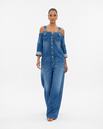 Mono vaquero fluido – azul