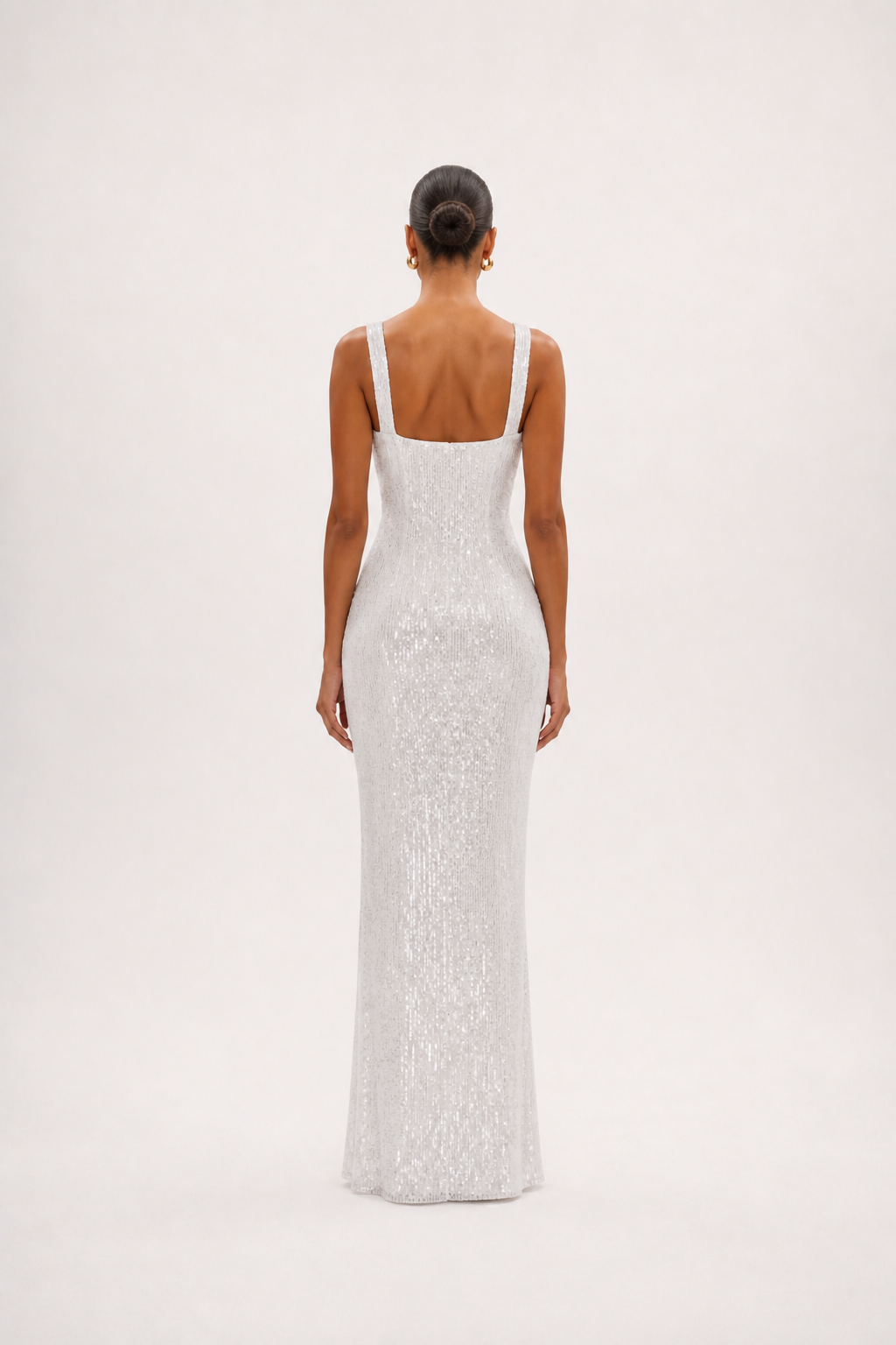 Vestido largo brillante – blanco