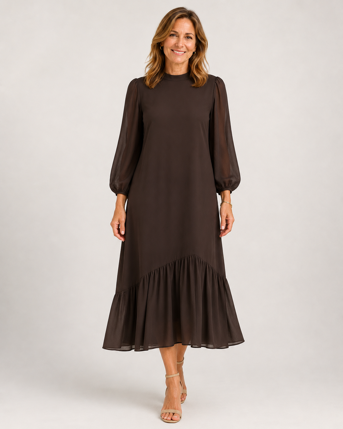 Vestido marrón chocolate