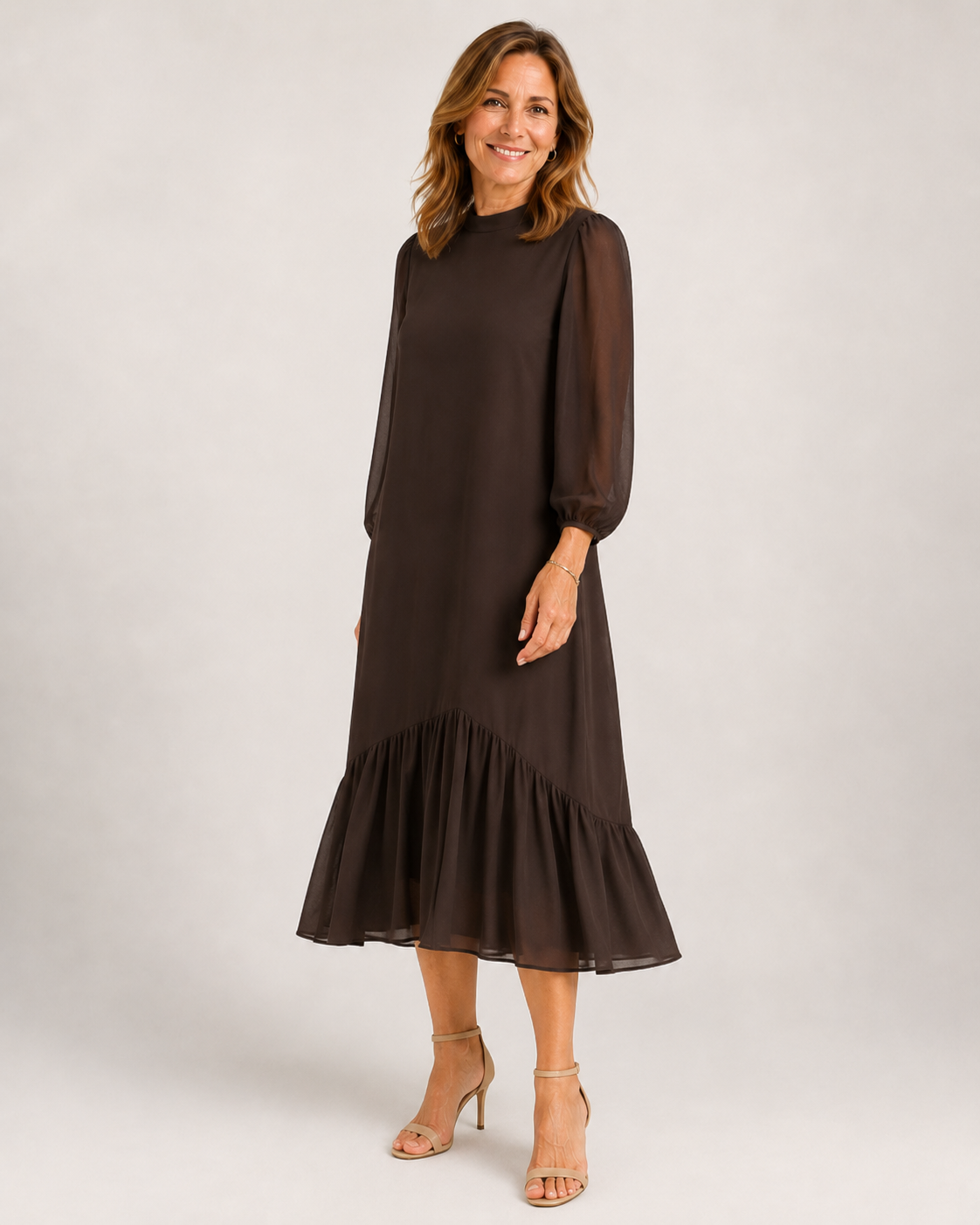Vestido marrón chocolate