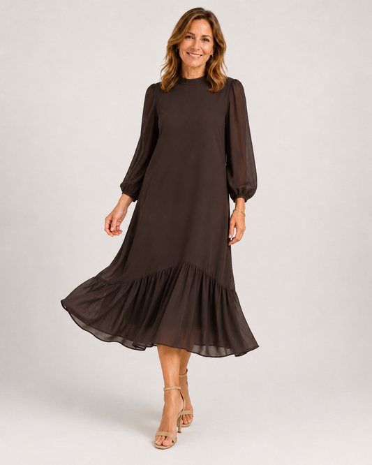 Vestido marrón chocolate