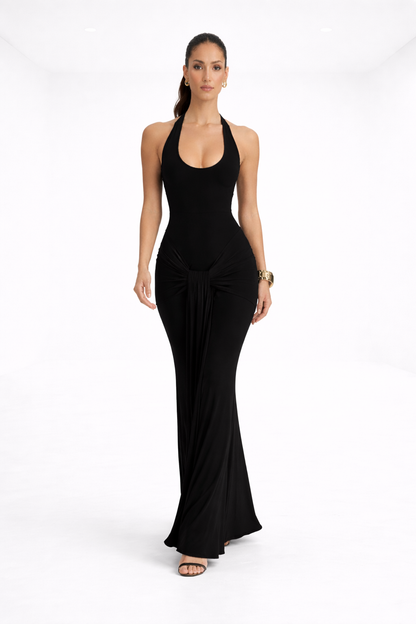 Vestido largo ajustado – negro