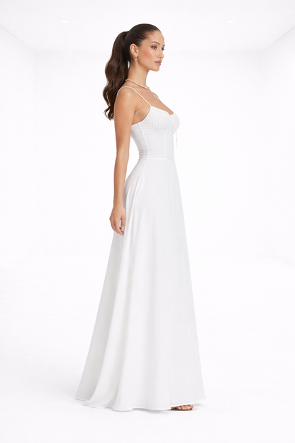 Vestido largo estructurado – blanco