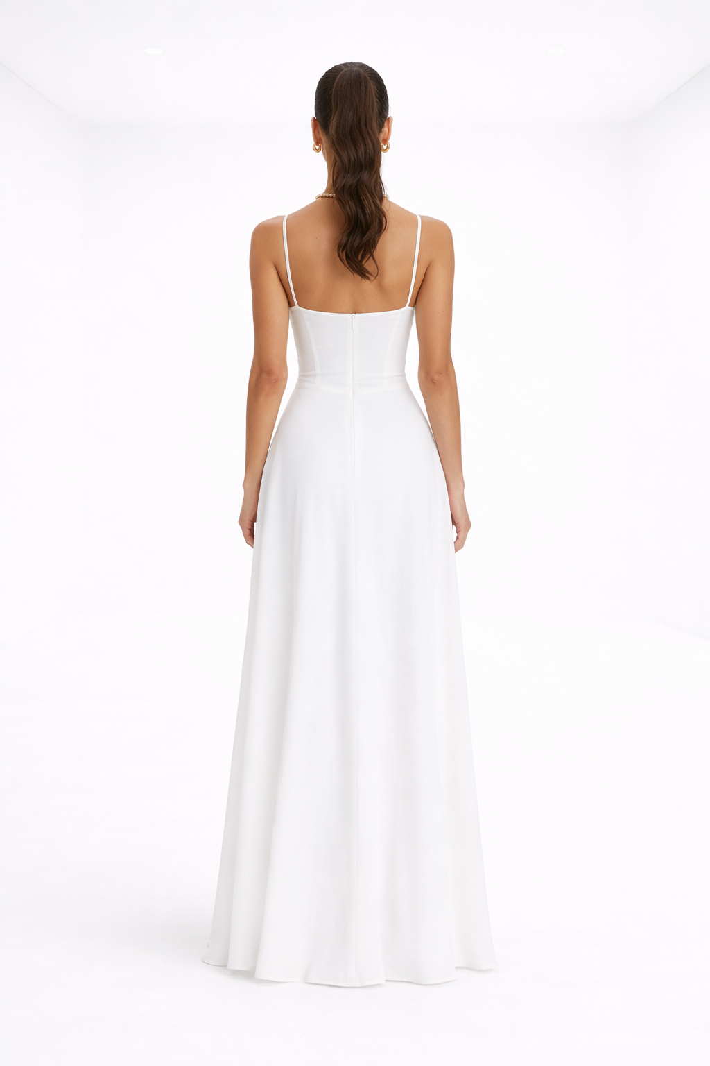 Vestido largo estructurado – blanco