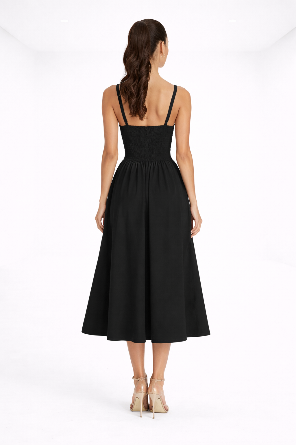 Vestido midi elegante – negro