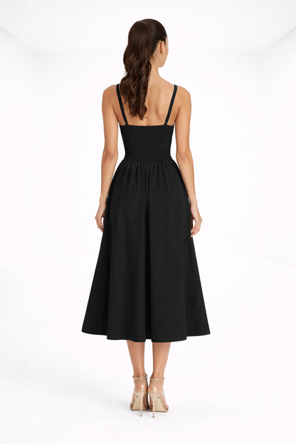 Vestido midi elegante – negro