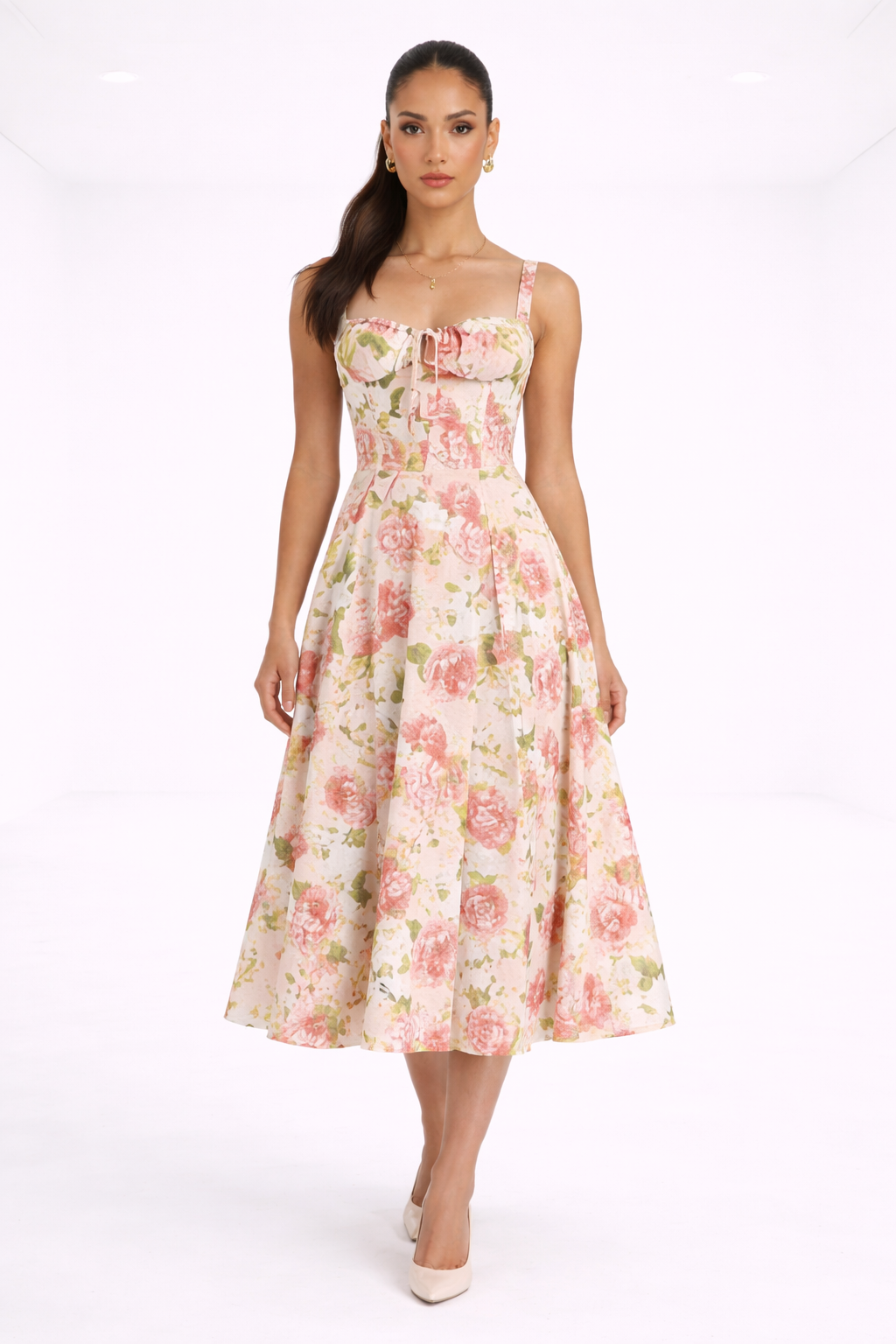 Vestido midi estampado – floral