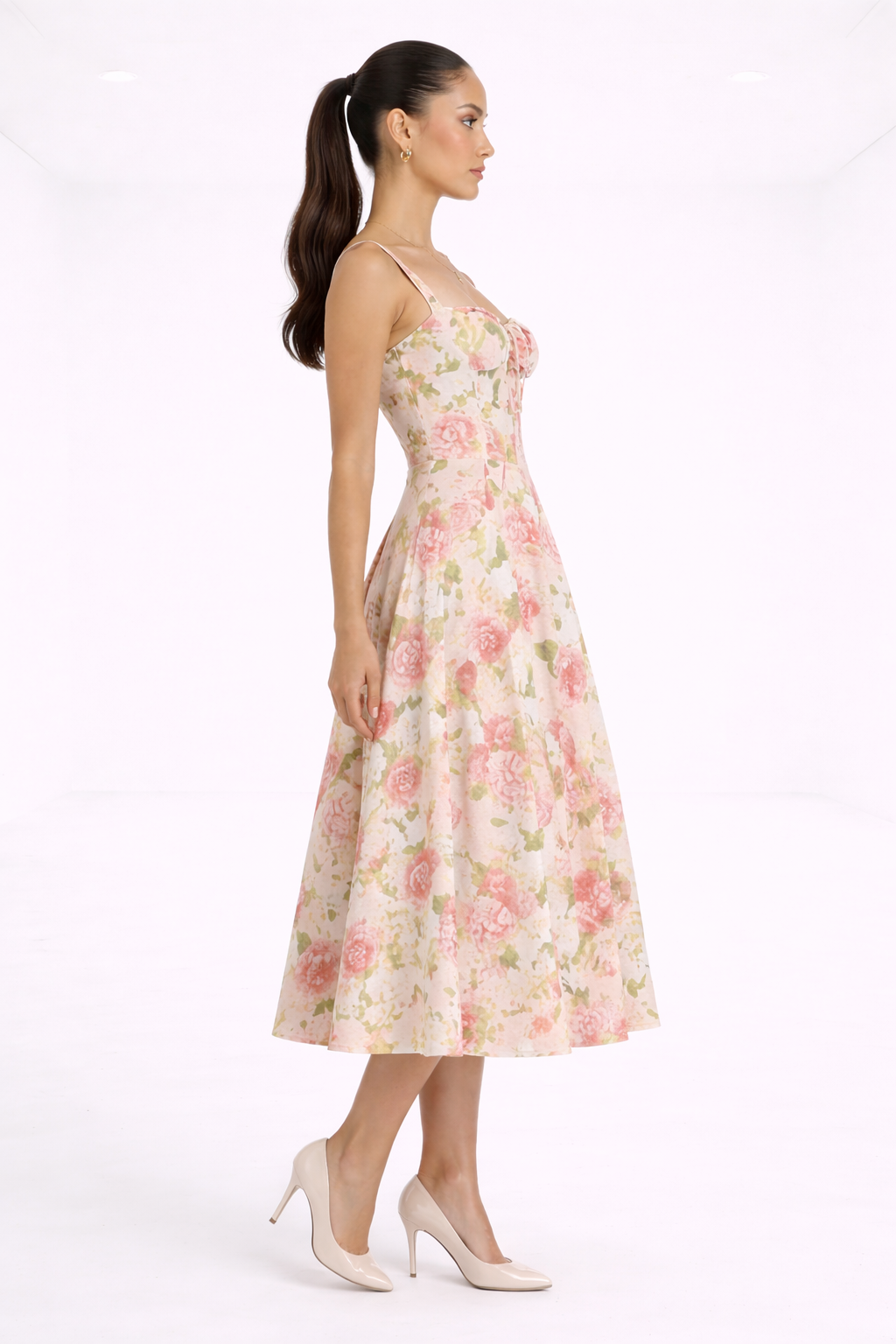 Vestido midi estampado – floral