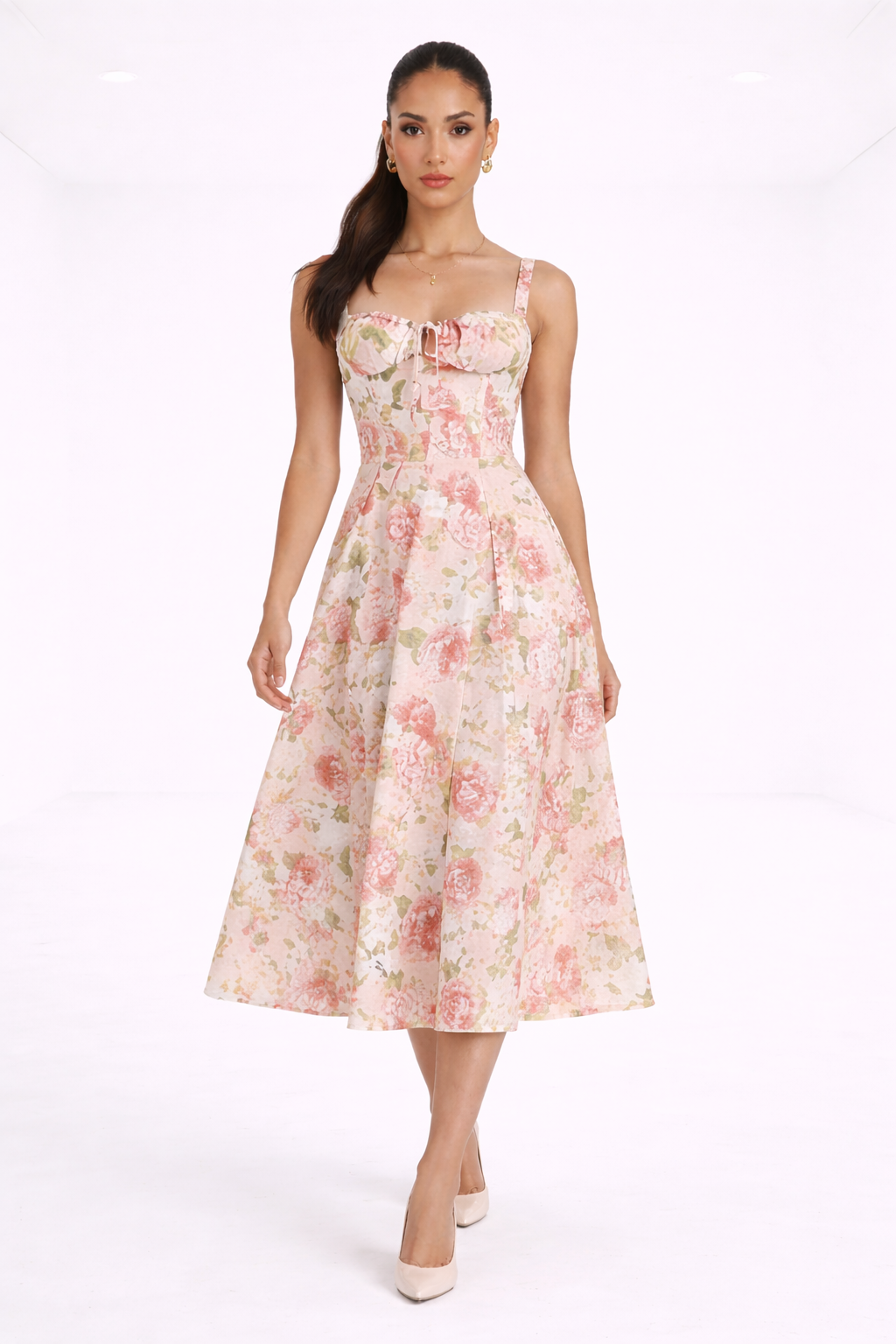 Vestido midi estampado – floral