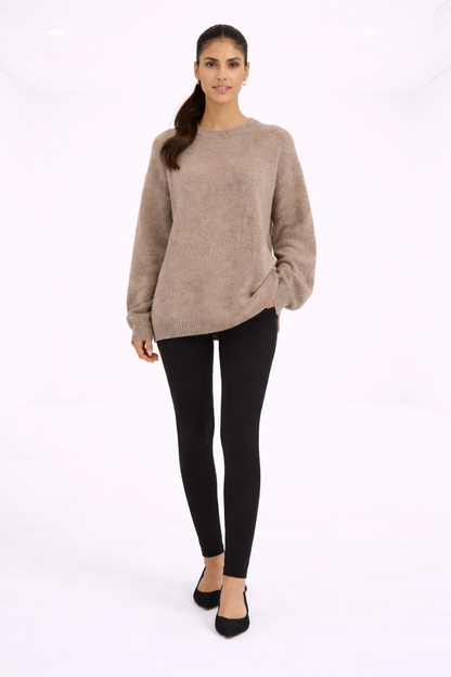 Jersey básico de punto – beige