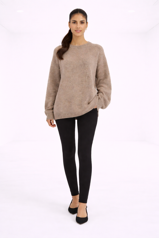 Jersey básico de punto – beige
