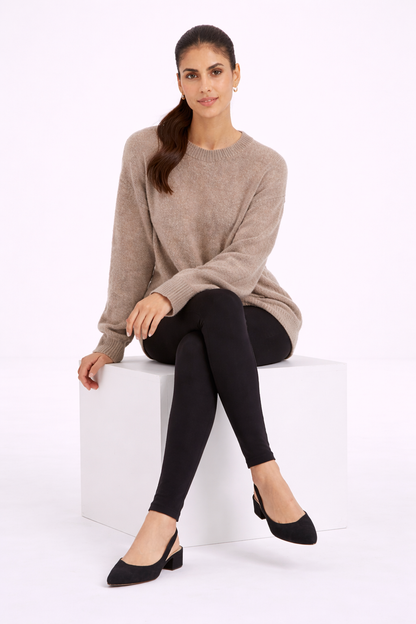 Jersey básico de punto – beige