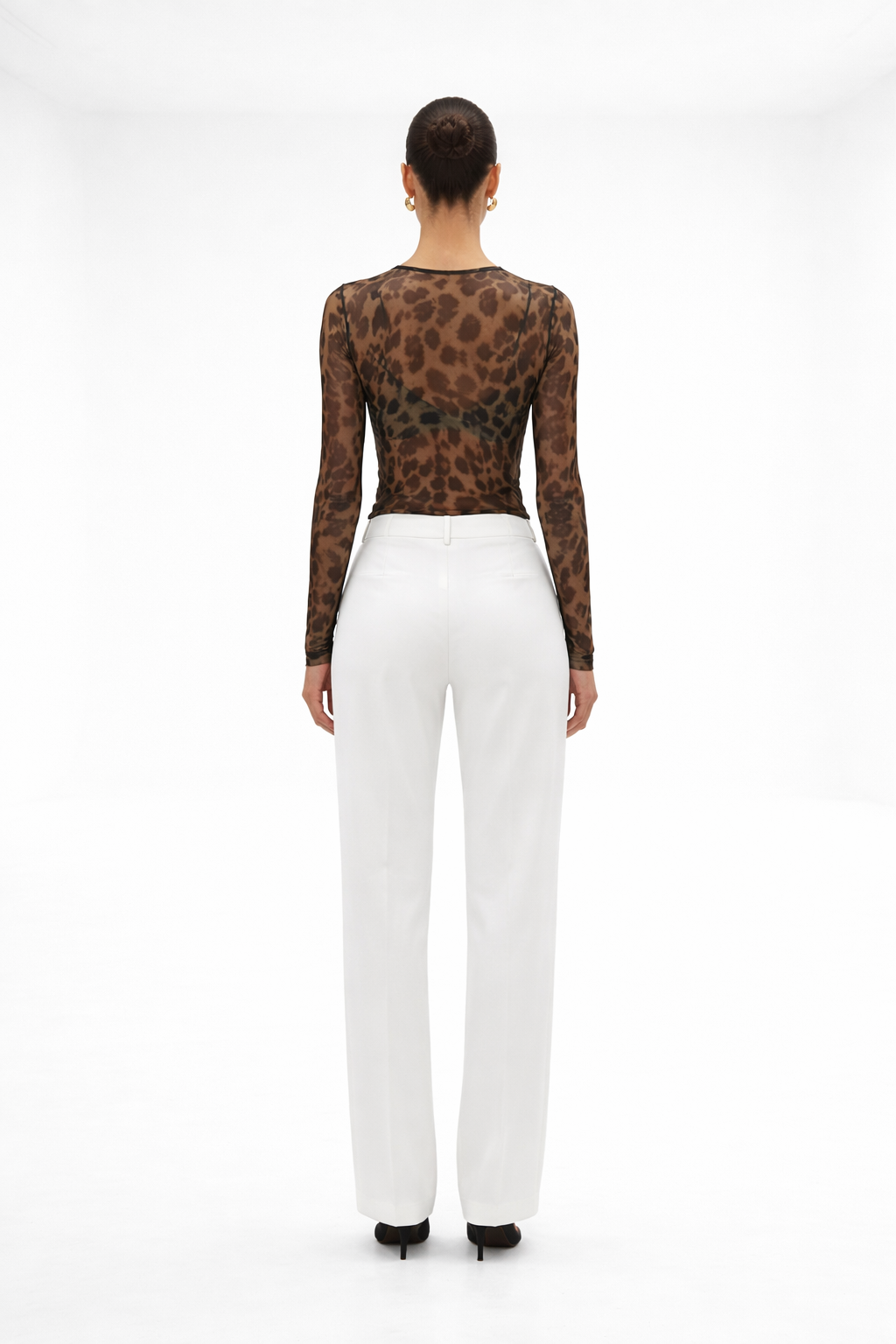 Top transparente estampado – negro