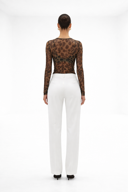Top transparente estampado – negro