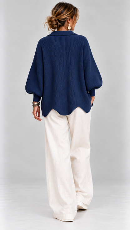 Victoria | Cárdigan oversized con grandes botones dorados