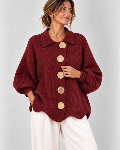Victoria | Cárdigan oversized con grandes botones dorados