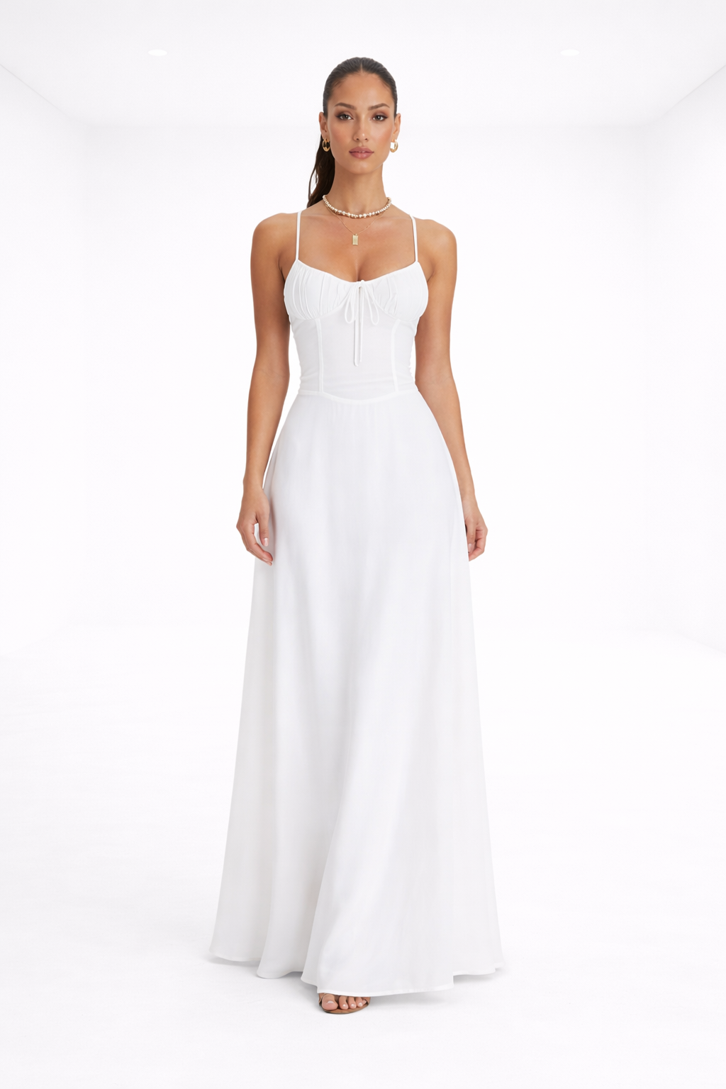 Vestido largo estructurado – amarillo suave