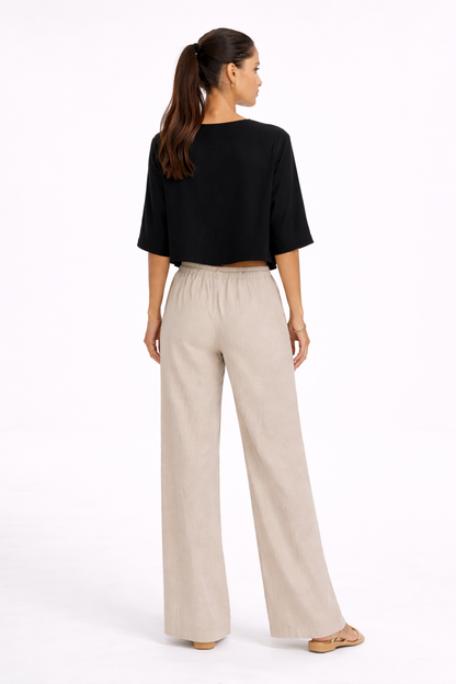 Pantalón Lino - Beige
