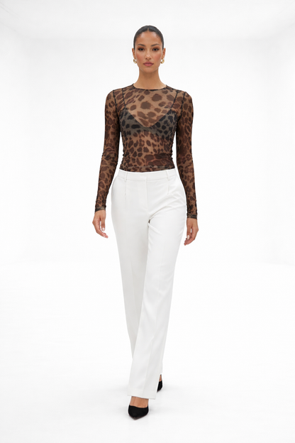 Top transparente estampado – negro