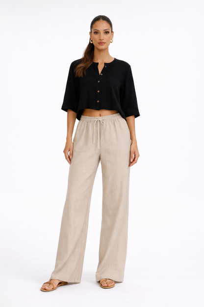 Pantalón Lino - Beige
